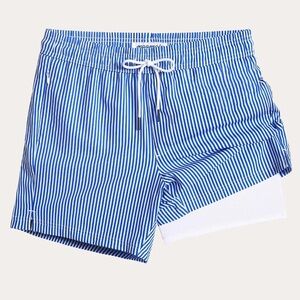 CoastSweet Striped Print Swim Trunks